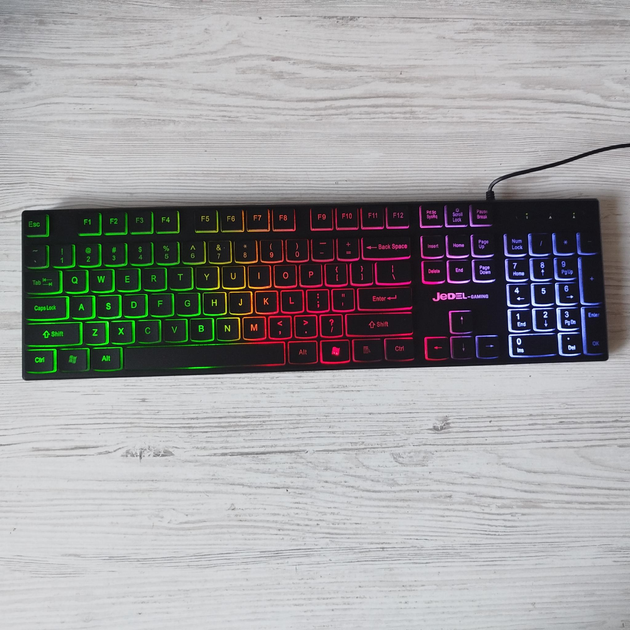 Тонкая мембранная игровая клавиатура Jedel K510 с RGB подсветкой и ...