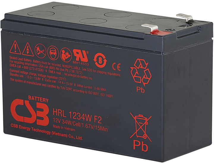Акумуляторна батарея CSB HRL1234WF2 12V 9Ah (YT31041) - зображення 2