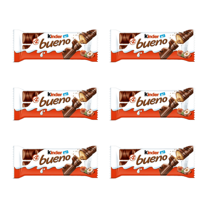 Набор Батончик 6шт Kinder Bueno 2 Pieces 43g - Фото 1 Набор Батончик 6шт Kinder Bueno 2 Pieces 43g - изображение 1