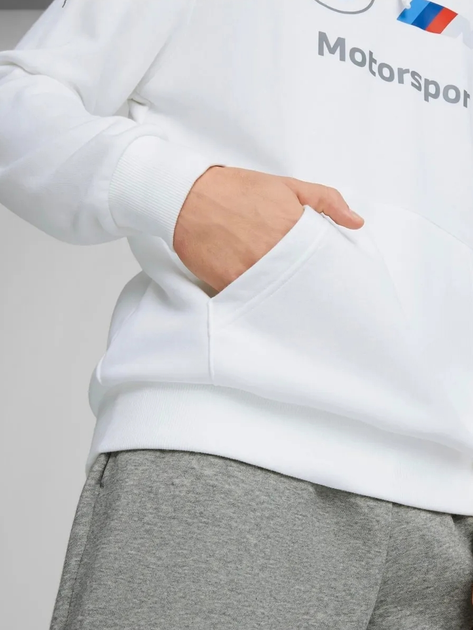 Bluza męska z kapturem Puma BMW MMS ESS FT 53814302 2XL Biała (4065453005053) - obraz 5