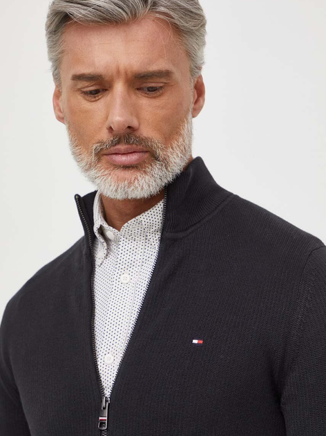 Sweter męski rozpinany na zamek Tommy Hilfiger MW0MW33513-BDS L Czarny (8720645689560) - obraz 4