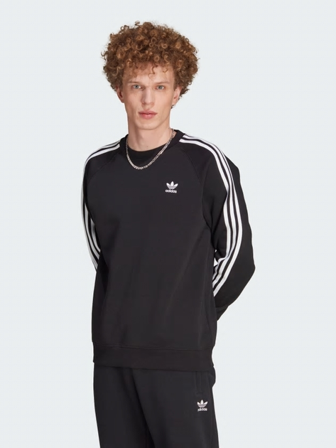 Світшот оверсайз чоловічий Adidas Adicolor Classics 3-Stripes Crew "Black" IM2087 M Чорний (4066761439196) - зображення 1