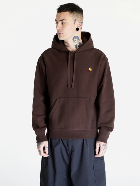 Bluza męska z kapturem Carhartt WIP Hooded American Script Sweat "Tobacco" I028279-47XX M Brązowa (4064958754107) - obraz 1