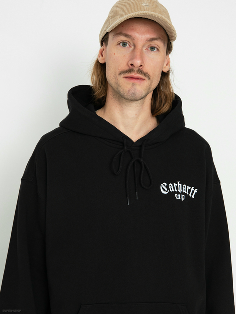 Bluza męska z kapturem oversize Carhartt WIP Hooded Onyx Script Sweat "Black" I032865-0D2XX M Czarna (4064958855910) - obraz 3