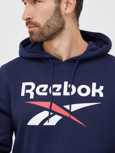 Bluza męska z kapturem Reebok Identity Big 100050291 XL Granatowa (4066751080650) - obraz 4