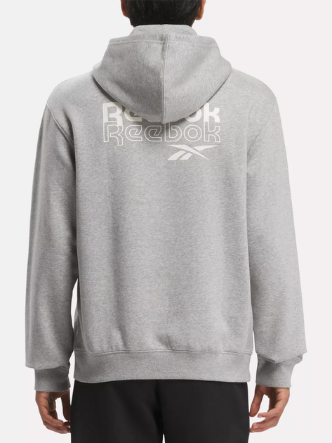 Bluza męska z kapturem kangurka Reebok Ri Brand Proud Hoodi 100076386 L Szara (1200143336694) - obraz 2