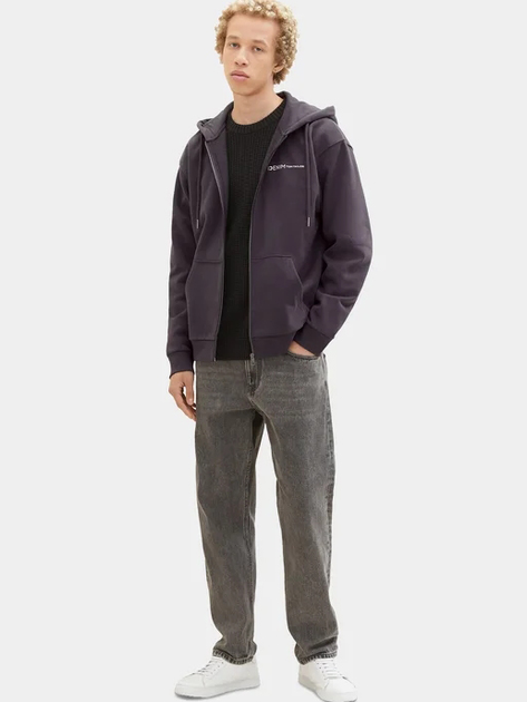 Bluza męska rozpinana streetwear z kapturem Tom Tailor 1038737 M Ciemnoszara (4067261276502) - obraz 3