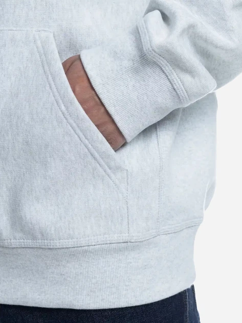 Bluza męska z kapturem kangurka Carhartt WIP Hooded American Script I028279-482XX S Szara (4064958113584) - obraz 4