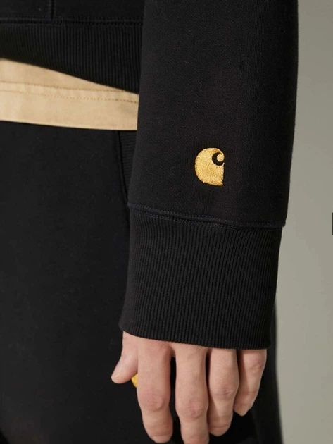 Bluza męska z kapturem kangurka Carhartt WIP Chase Sweat I033661-00FXX S Czarna (4064958858843) - obraz 4