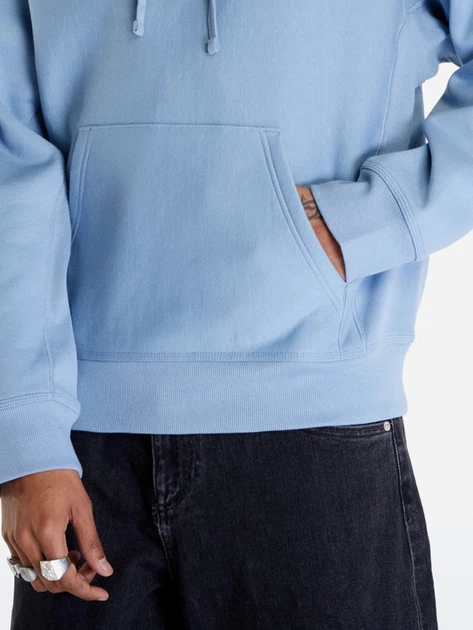 Bluza męska z kapturem kangurka Carhartt WIP Hooded American Script I028279-0F4XX L Niebieska (4064958753896) - obraz 4