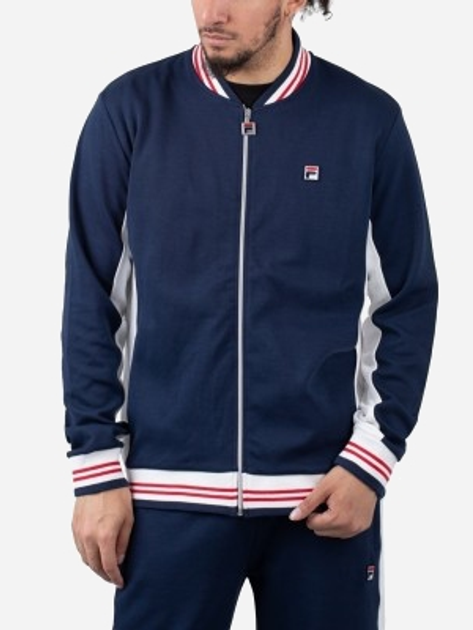 Bluza męska rozpinana streetwear z kołnierzykiem Fila FAM0217-53068 S Niebieska (4064556275936) - obraz 3