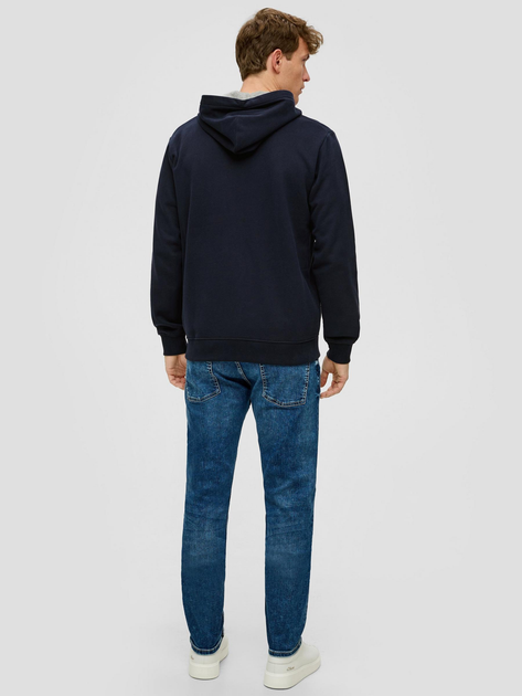 Bluza męska rozpinana streetwear z kapturem s.Oliver 10.3.11.14.141.2142043-5978 L Granatowa (4099975023783) - obraz 4