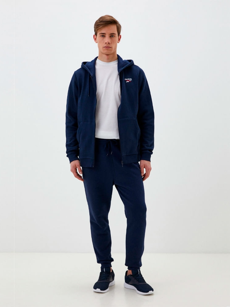 Bluza męska rozpinana polarowa Reebok Identity Sl Fleece Fz 100202861 L Granatowa (1200143521984) - obraz 3