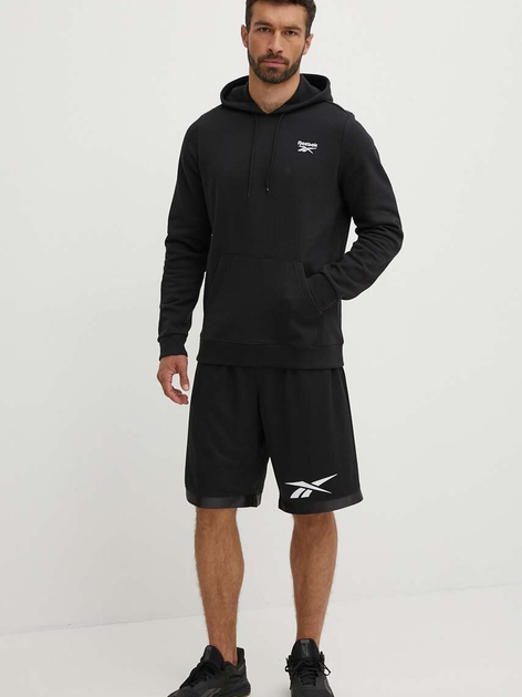 Худі утеплене чоловіче Reebok Identity Small Logo Fleece Hoodie 100202869 L Чорне (1200143505618) - зображення 3