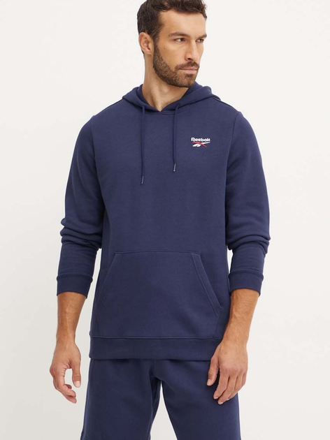 Худі утеплене чоловіче Reebok Identity Small Logo Fleece Hoodie 100202877 S Темно-синє (1200143505953) - зображення 1