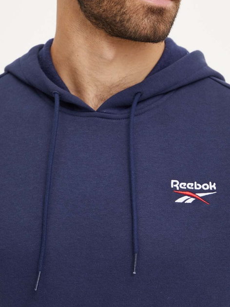 Bluza z kapturem męska ocieplana Reebok Identity Small Logo Fleece Hoodie 100202877 2XL Granatowa (1200143505991) - obraz 5