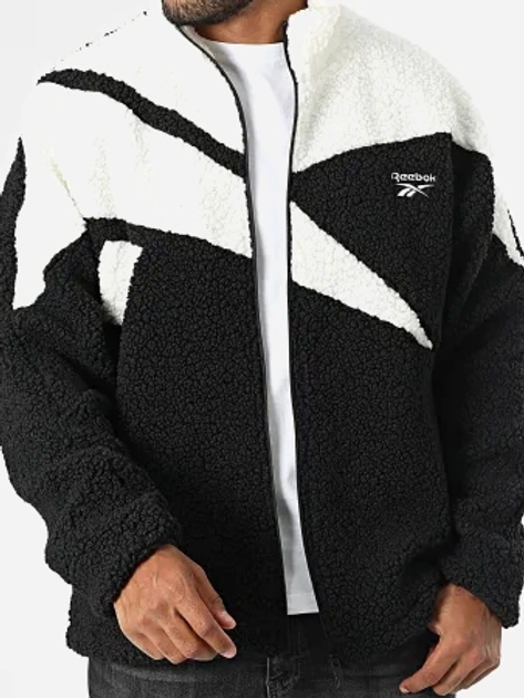 Толстовка Шерпа на блискавці чоловіча Reebok Cl F Vector Hi Pile Fleece 100206109 2XL Чорна (1200143861011) - зображення 5