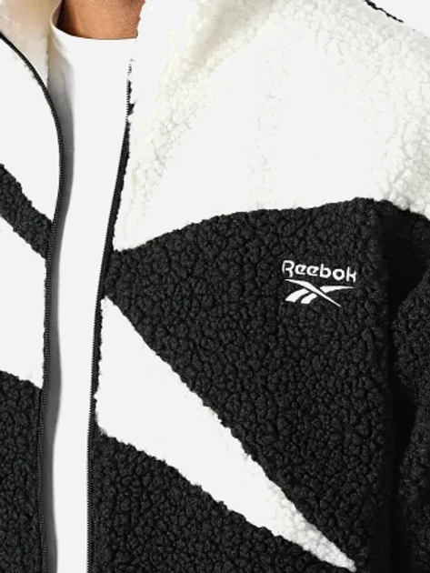 Толстовка Шерпа на блискавці чоловіча Reebok Cl F Vector Hi Pile Fleece 100206109 2XL Чорна (1200143861011) - зображення 6