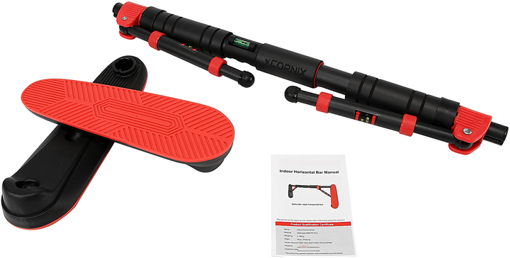 Турнік розсувний Cornix Elite 65-90 см Black/Red (XR-0289) - зображення 8