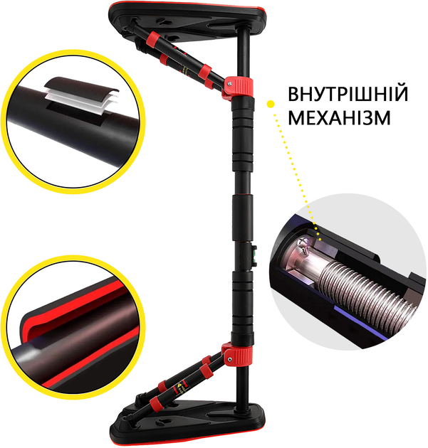 Турнік розсувний Cornix Elite+ 80-120 см Black/Red (XR-0294) - зображення 6