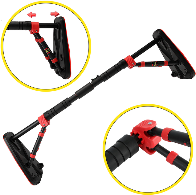 Турнік розсувний Cornix Elite+ 80-120 см Black/Red (XR-0294) - зображення 9