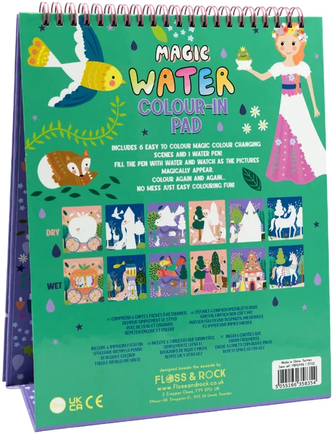 Розмальовка водою Floss & Rock Казковий світ із маркером і реквізитом 6 карток (5055166358354) - зображення 4