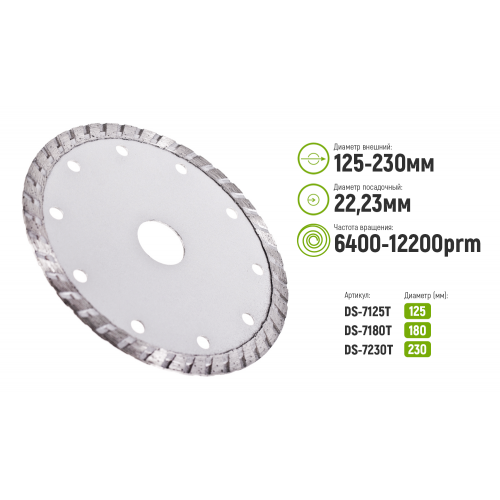 Диск алмазный отрезной Alloid Turbo 180 мм - изображение 5