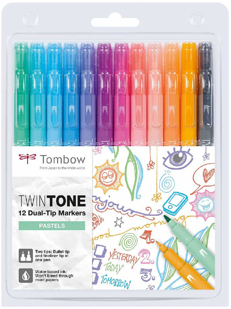 Zestaw flamastrów Tombow TwinTone dwustronnych 12 szt (4003198141025) - obraz 1