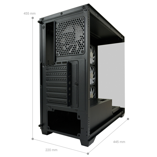 Obudowa LC-Power 715B Gaming Seamless Pale X Mid-Tower Black (LC-715B-ON) - obraz 12