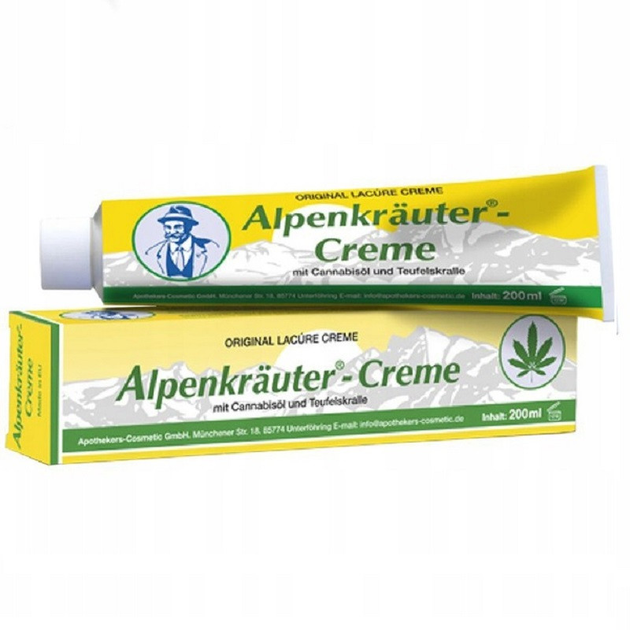 Крем Alpenkrauter-Creme для суставов с экстрактом конопли и лекарственных трав 200 мл Original Lacure - изображение 1