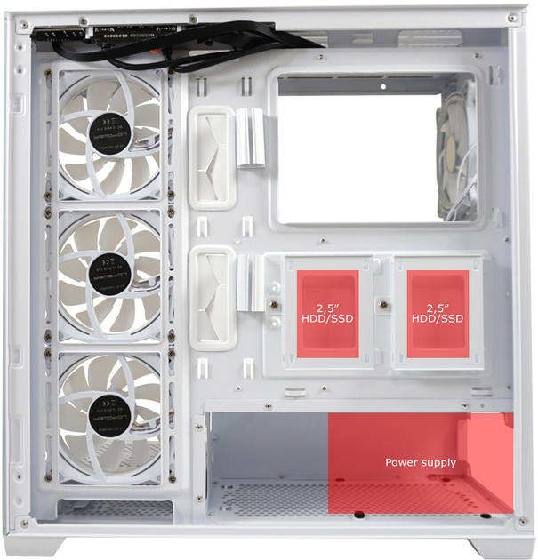 Obudowa LC-Power 715W Gaming Seamless Pale X Mid-Tower White (LC-715W-ON) - obraz 20