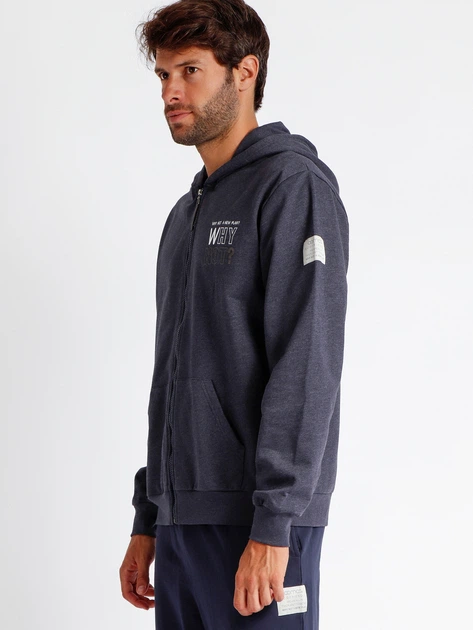 Bluza męska rozpinana streetwear z kapturem Admas 57549 XL Niebieska (8433623632198) - obraz 3