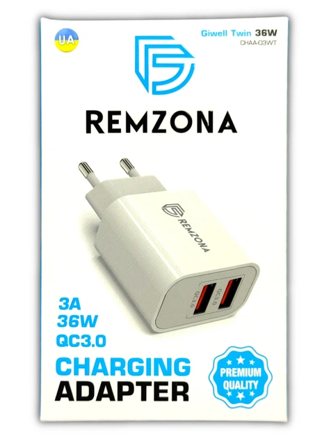 Швидкий мережевий зарядний пристрій Remzona Giwell Acey 36W QC3.0 Швидка зарядка 36W для Apple iPhone 8/X/11/12/12/13/14/15/16 Pro Max Plus iPad Samsung Xiaomi Power Adapter Блок 2 USB-A для планшета смартфона - Фото 6 Швидкий мережевий зарядний пристрій Remzona Giwell Acey 36W QC3.0 Швидка зарядка 36W для Apple iPhone 8/X/11/12/12/13/14/15/16 Pro Max Plus iPad Samsung Xiaomi Power Adapter Блок 2 USB-A для планшета смартфона - зображення 6
