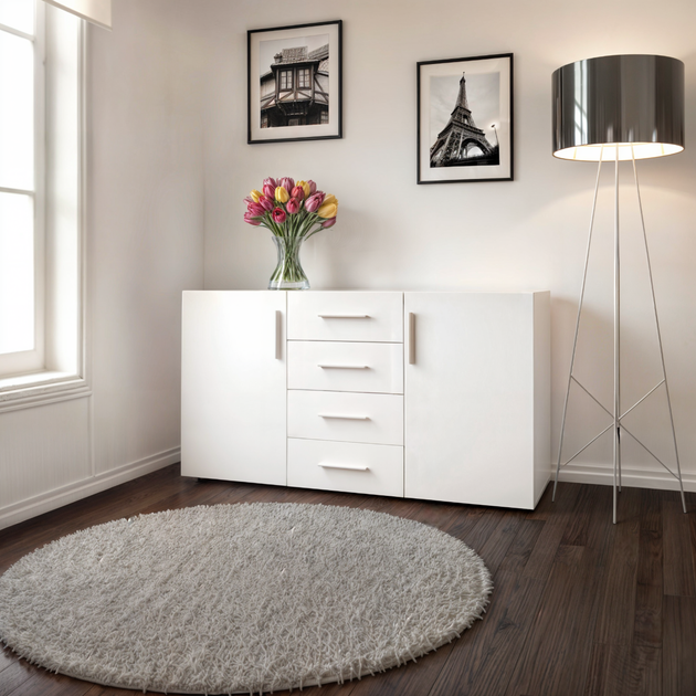 Комод із дверцятами Tobi Sho Keelin ST-0004 на 4 шухляди для вітальні, 1500х820х520 мм Білий - Фото 2 Комод із дверцятами Tobi Sho Keelin ST-0004 на 4 шухляди для вітальні, 1500х820х520 мм Білий - зображення 2