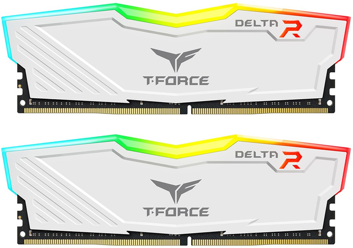 Pamięć RAM Team Group DDR4-3600 16384MB PC4-28800 (Kit of 2x8192) T-FORCE DELTA RGB White (TF4D416G3600HC18JDC01) - obraz 1