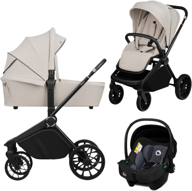 Универсальная коляска 3 в 1 Lionelo Mika Plus Beige Sand (LO- MIKA PLUS 3IN1 BEIGE SAND) - изображение 1