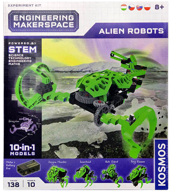 Zestaw klocków Piatnik Stem Kosmos Alien Robots Kosmiczne Roboty 10 w 1 138 elementów (4002051616304) - obraz 1