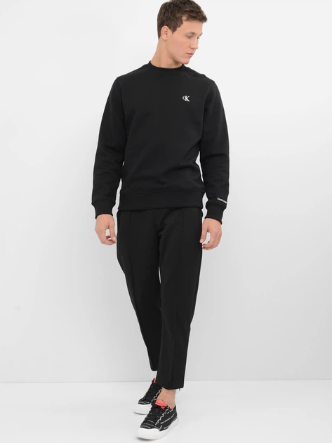 Bluza bez kaptura męska Calvin Klein Jeans J30J314536-BAE L Czarna (8719852241951) - obraz 3