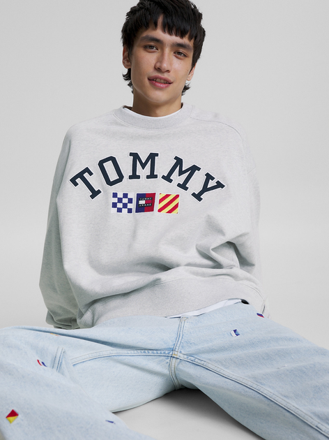 Bluza bez kaptura męska Tommy Jeans DM0DM16816-PJ4 M Szara (8720644537459) - obraz 5