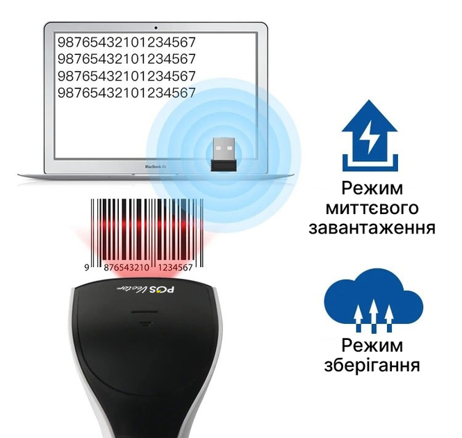 Бездротовий BlueTooth зчитувач штрих-кодів 1D і 2D. Сканер штрих кодів з базою для підзарядки (DS6510B-2D) - зображення 9