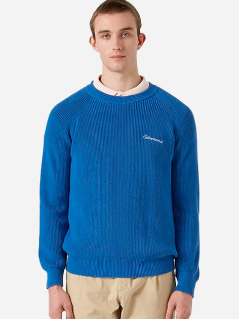 Sweter męski bawełniany Edmmond Studios Canale Sweater "Plain Blue" 123-60-03550 L Niebieski (8435629065352) - obraz 1
