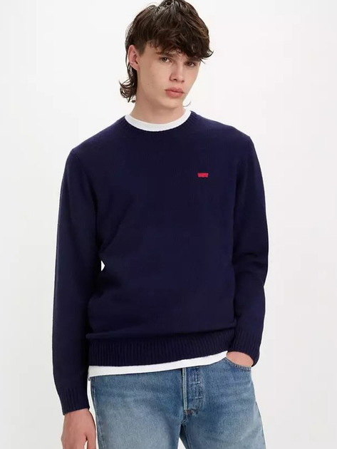 Sweter męski wełniany Levi's Original Hm Sweater A4320-0001 L Granatowy (5401105320737) - obraz 1