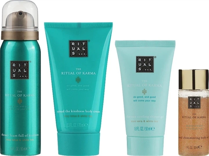 Набор с косметичкой Rituals The Ritual of Karma Giftset Small (пена, гель, крем для тела, масло) - изображение 2
