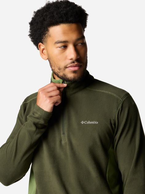 Толстовка на флісі чоловіча Columbia Klamath Range II Half Zip 1352472366 S Зелена (195980978835) - зображення 5