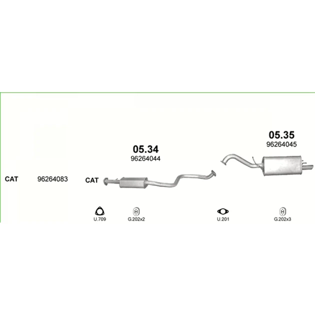Глушитель Chevrolet Tacuma 1.6i, 1.8i, 2.0i 16V 00-12/05 Polmostrow (05.34) (850228) - изображение 6
