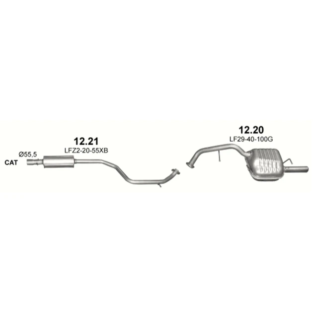 Глушник Mazda 5 1.8i 16V Бензин (02/2005 - 08/2007) (12.20) - (Mazda 5 1.8i/2.0i) (851220) - зображення 2