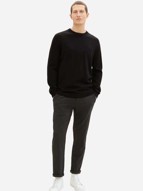 Sweter męski bawełniany Tom Tailor 1038426 L Czarny (4067261790305) - obraz 3