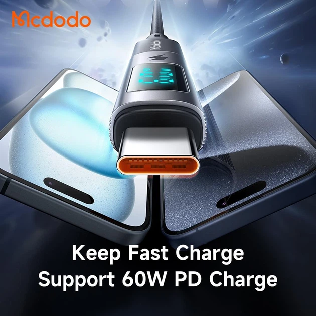 Переходник (адаптер) Mcdodo Digital display Lightning to USB-C PD 36W Connector (Exclusively for iPhone) OT-5990 - Фото 5 Переходник (адаптер) Mcdodo Digital display Lightning to USB-C PD 36W Connector (Exclusively for iPhone) OT-5990 - изображение 5