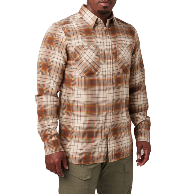 Сорочка тактична 5.11 Tactical Silverwood Flannel Plaid Long Sleeve Shirt Sand Dune Plaid 2XL (72173-959) - зображення 1