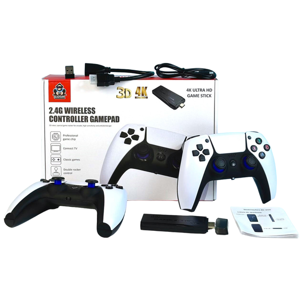 Портативная игровая консоль Game Stick Lite M8 Pro | 64Gb, 4K, HDMI | + 2 беспроводных джойстика Черный - изображение 2